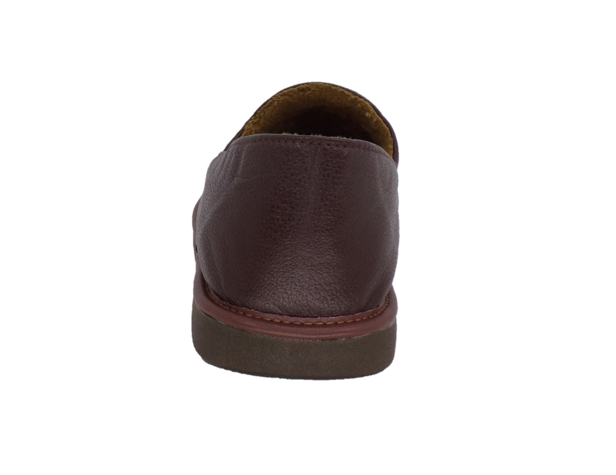 Pantuflas E-9573 de piel de borrego para hombre, vista posterior