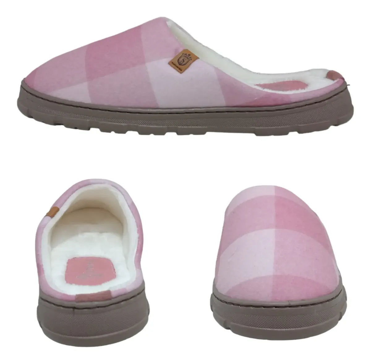 Pantuflas E-5069 de textil para mujer, detalle del forro interior