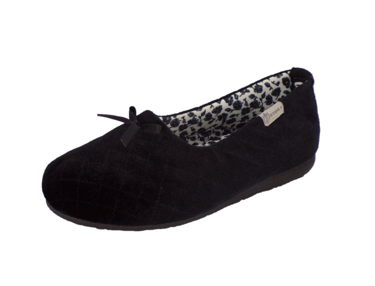 Pantuflas E-1824 de textil para mujer, detalle de la costura