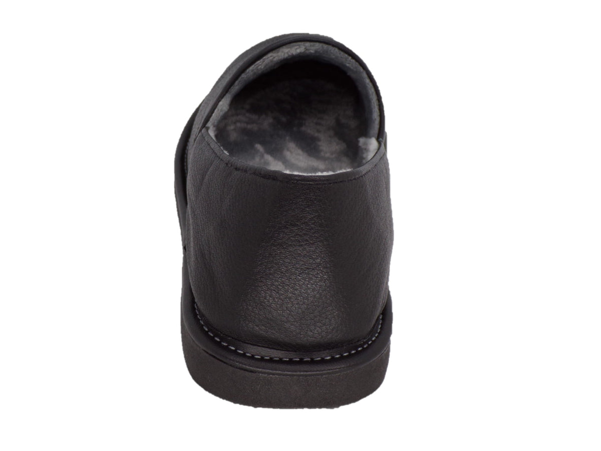 Pantuflas E-9573 de piel de borrego para hombre, vista superior