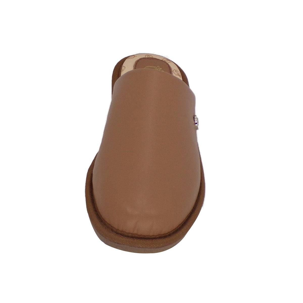 Pantuflas E-1838 de piel de borrego para mujer, vista de tres cuartos