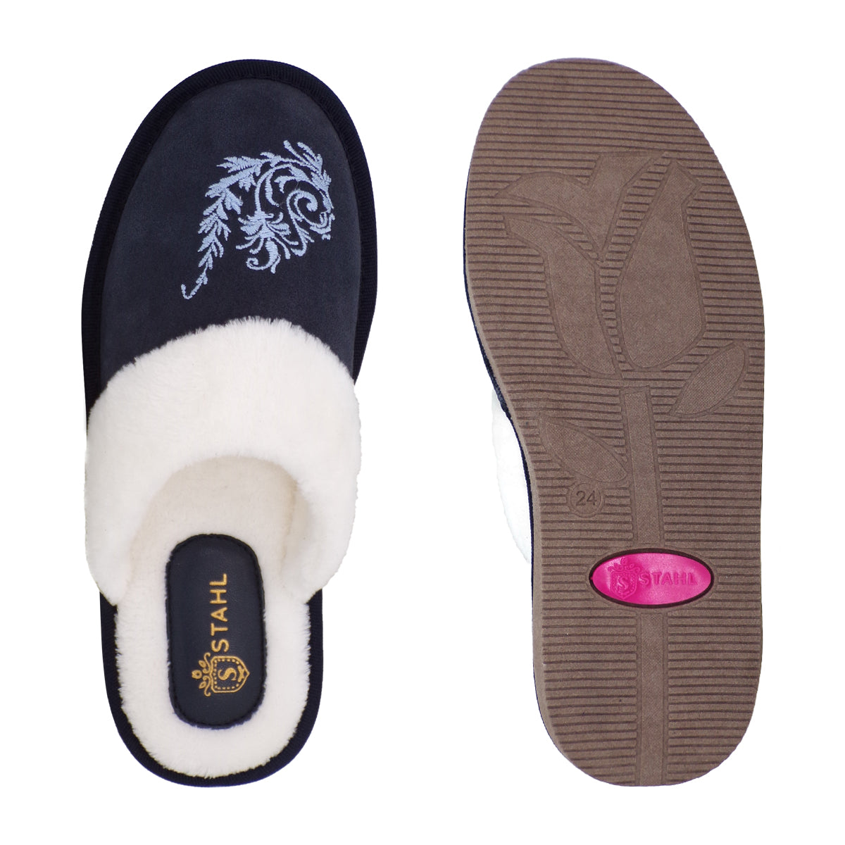 Pantuflas E-3802 de gamuza para mujer, par completo