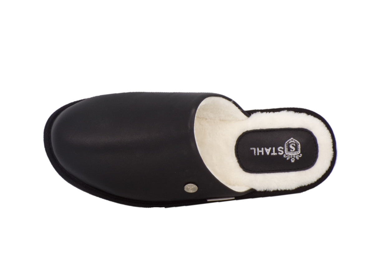 Pantuflas E-3873 de piel de borrego para mujer, par completo