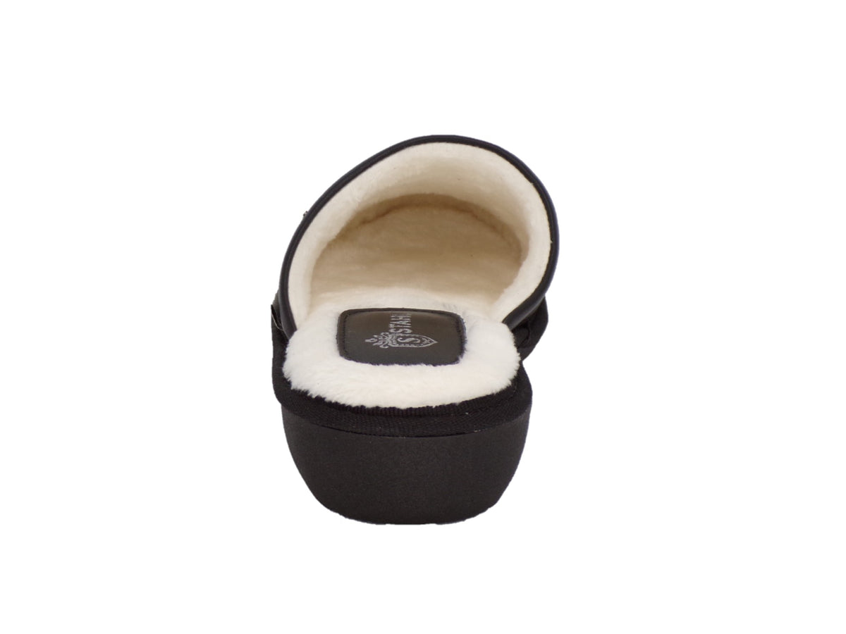 Pantuflas E-3873 de piel de borrego para mujer, vista posterior