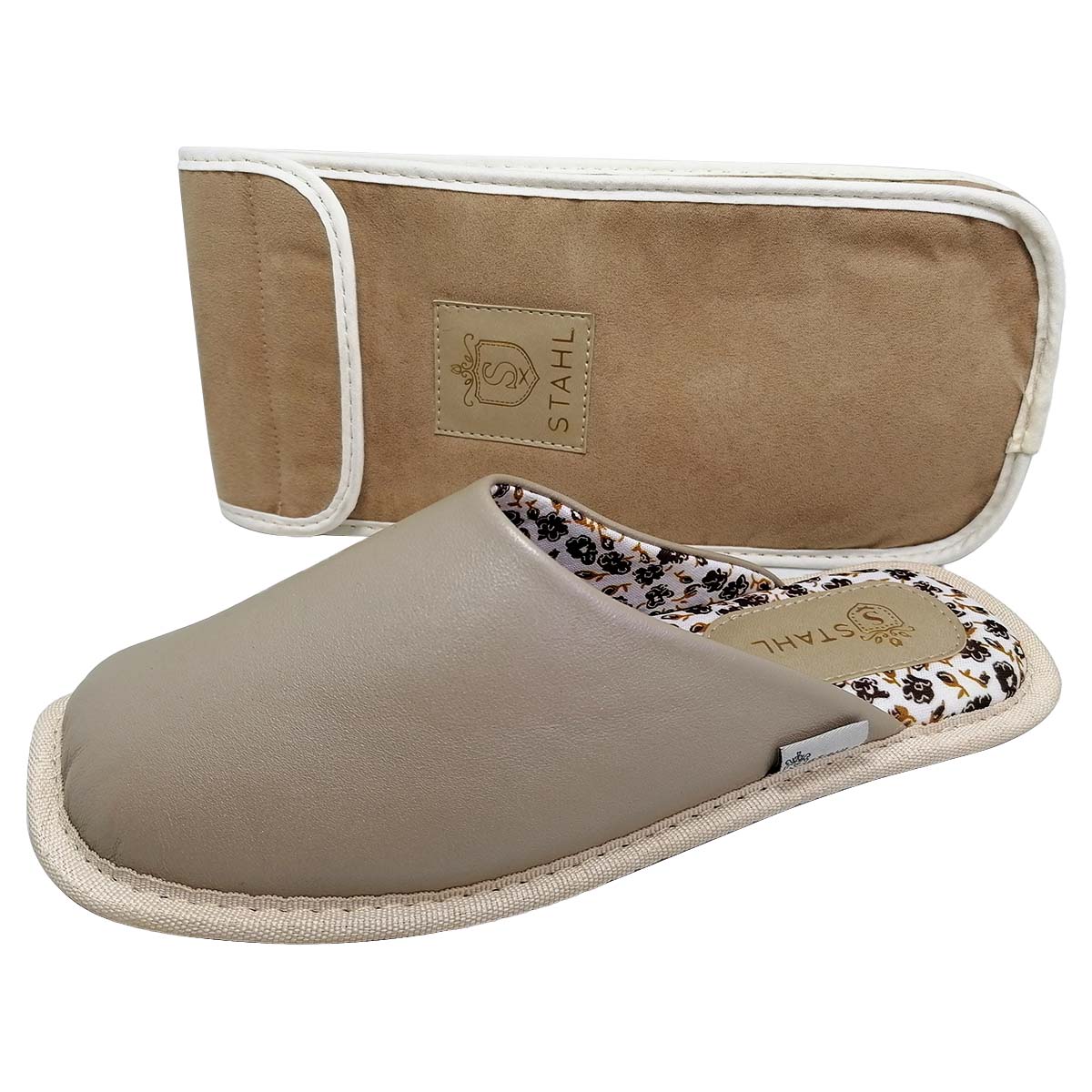 Pantuflas E-3966 de piel de borrego para mujer, detalle del forro interior
