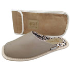 Pantuflas E-3966 de piel de borrego para mujer, detalle del forro interior
