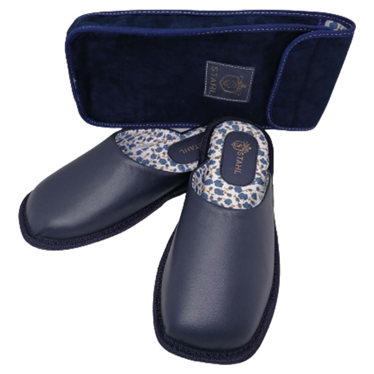 Pantuflas E-3966 de piel de borrego para mujer, par completo