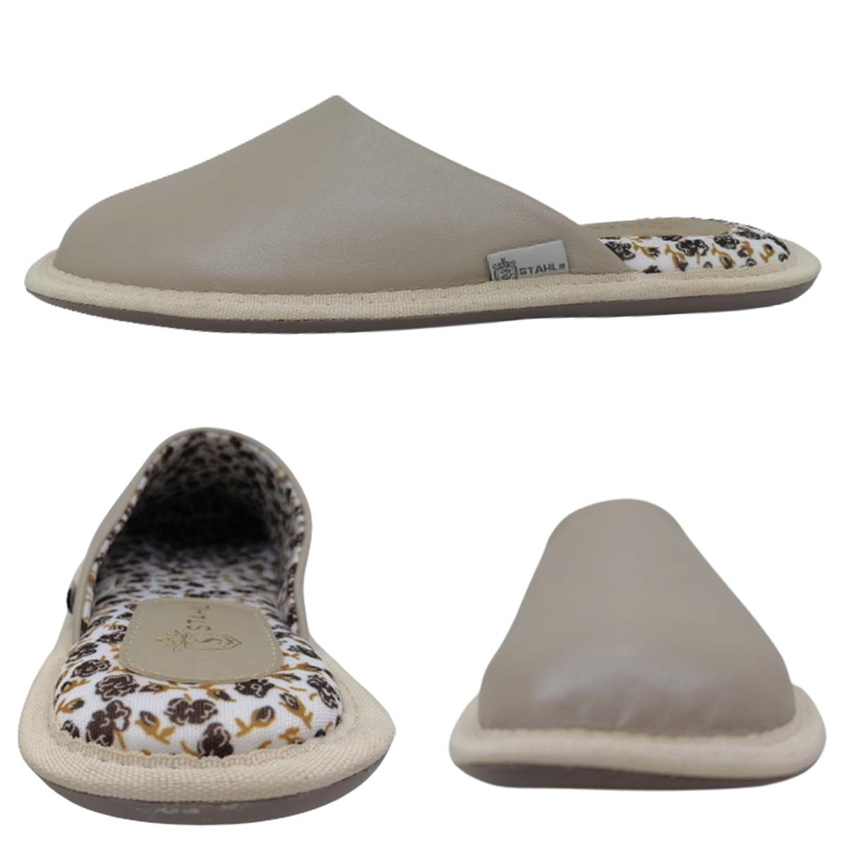Pantuflas E-3966 de piel de borrego para mujer, vista superior