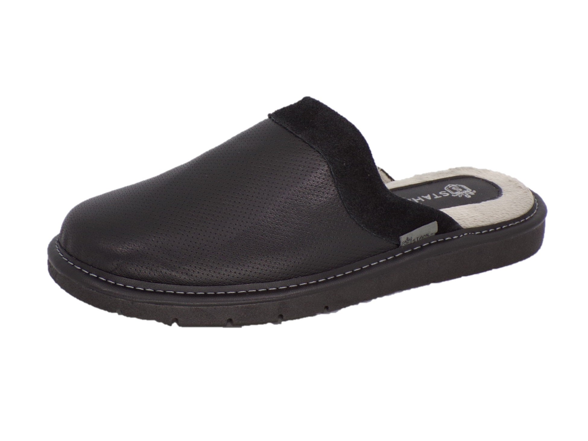 Pantuflas E-4750 de piel de borrego para hombre, vista superior