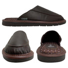 Pantuflas E-9669 de piel de borrego para hombre, suela antiderrapante