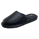 Pantuflas E-9669 de piel de borrego para hombre, detalle de la costura