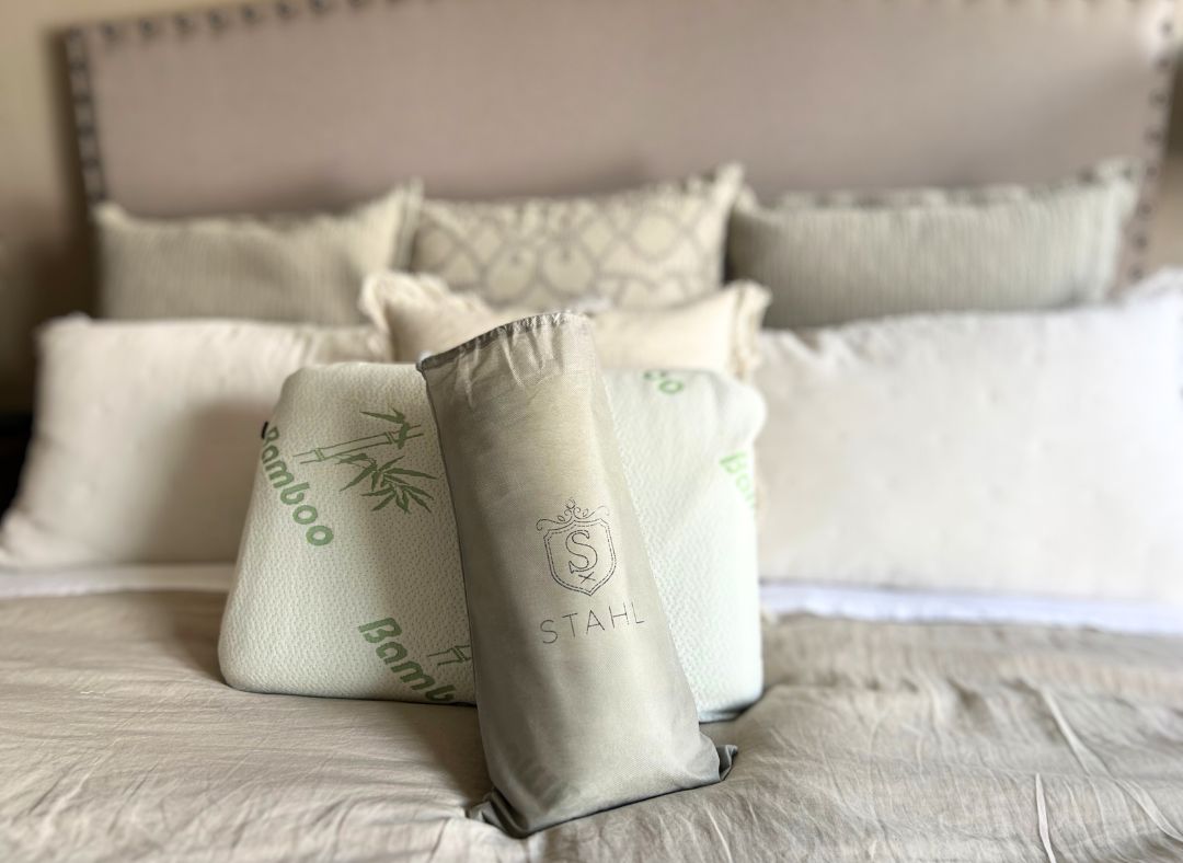 Almohada E-6051 de memory foam con gel refrescante, detalle de la etiqueta