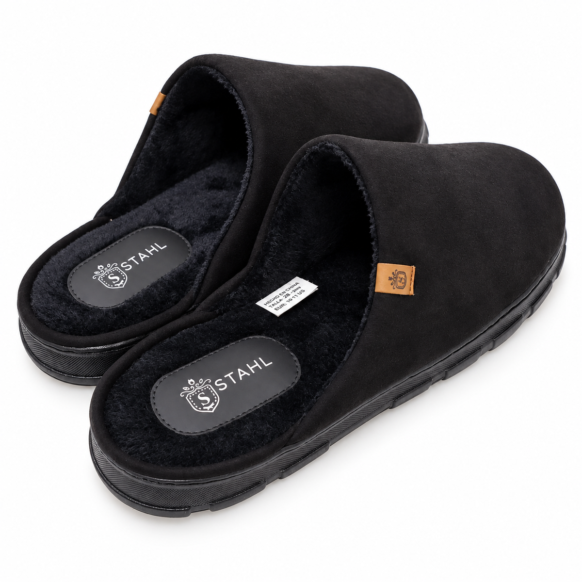 Pantuflas E-9835 de gamuza para hombre, vista posterior