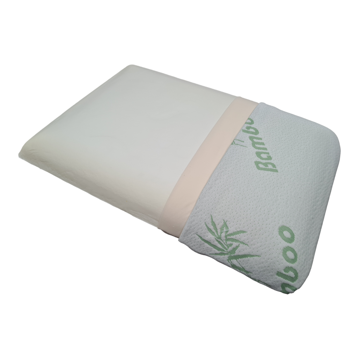 Almohada E-6050 de memory foam con funda de bambú, vista de frente