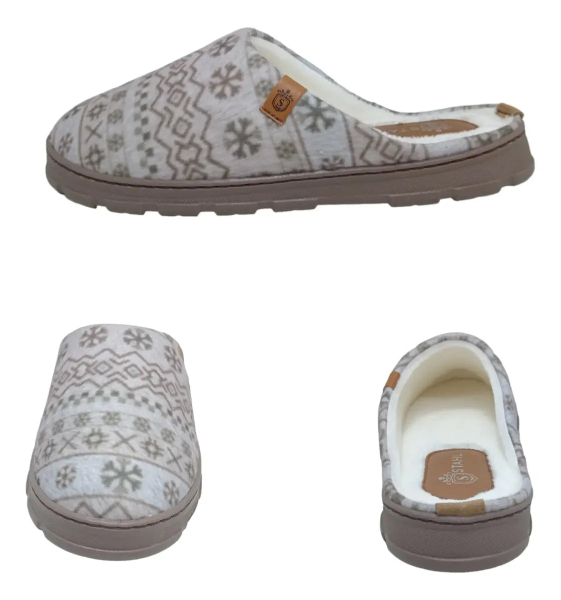 Pantuflas E-5069 de textil para mujer, vista posterior