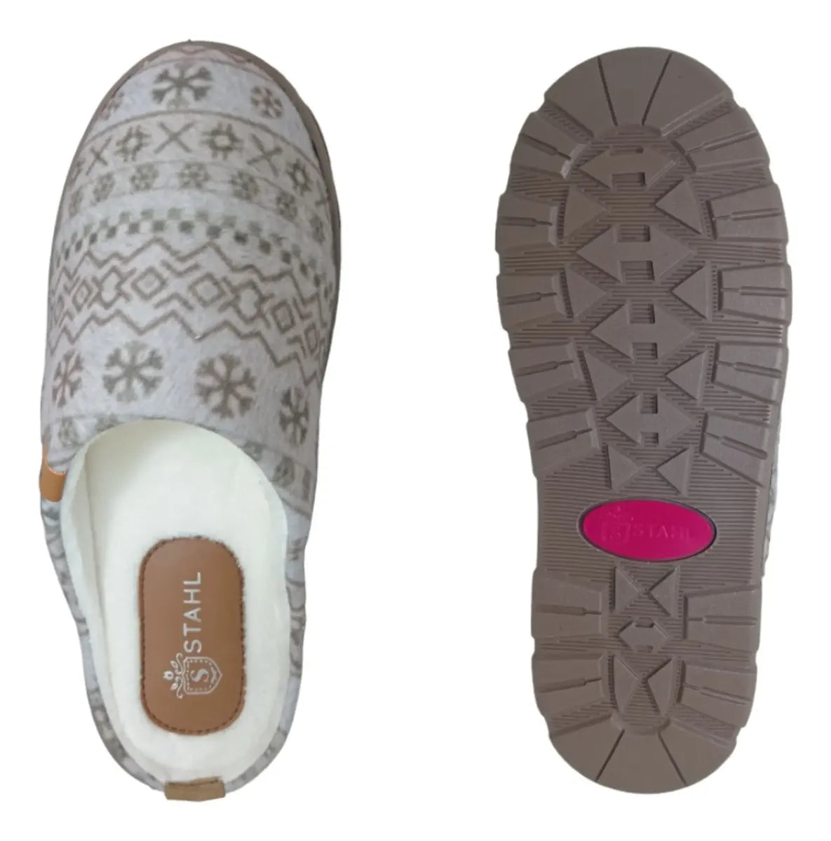 Pantuflas E-5069 de textil para mujer, detalle de la plantilla