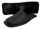 Pantuflas E-9764 de piel de borrego para hombre, detalle de la costura
