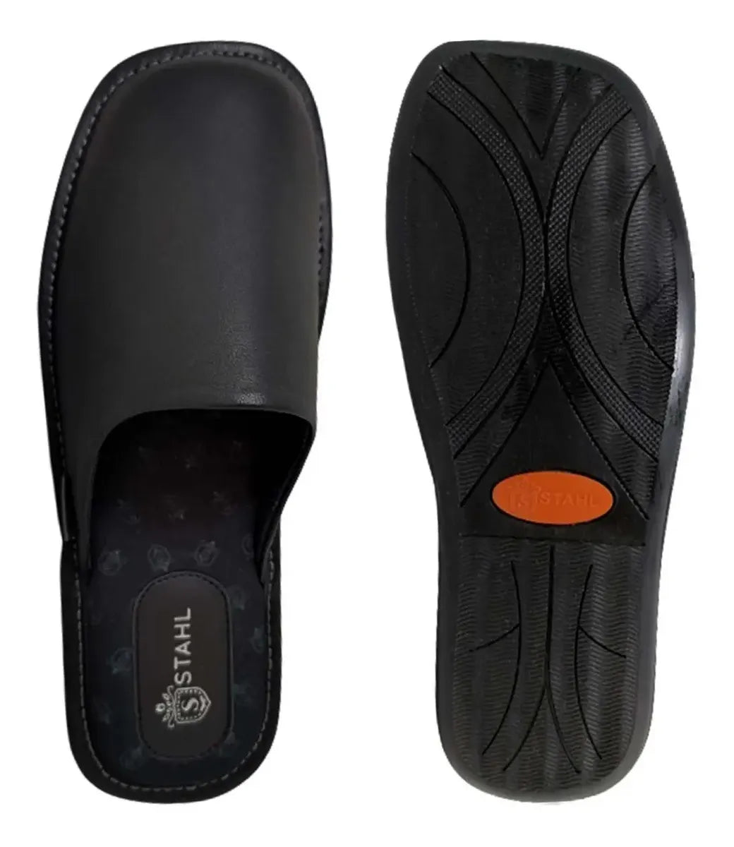 Pantuflas E-9764 de piel de borrego para hombre, par completo