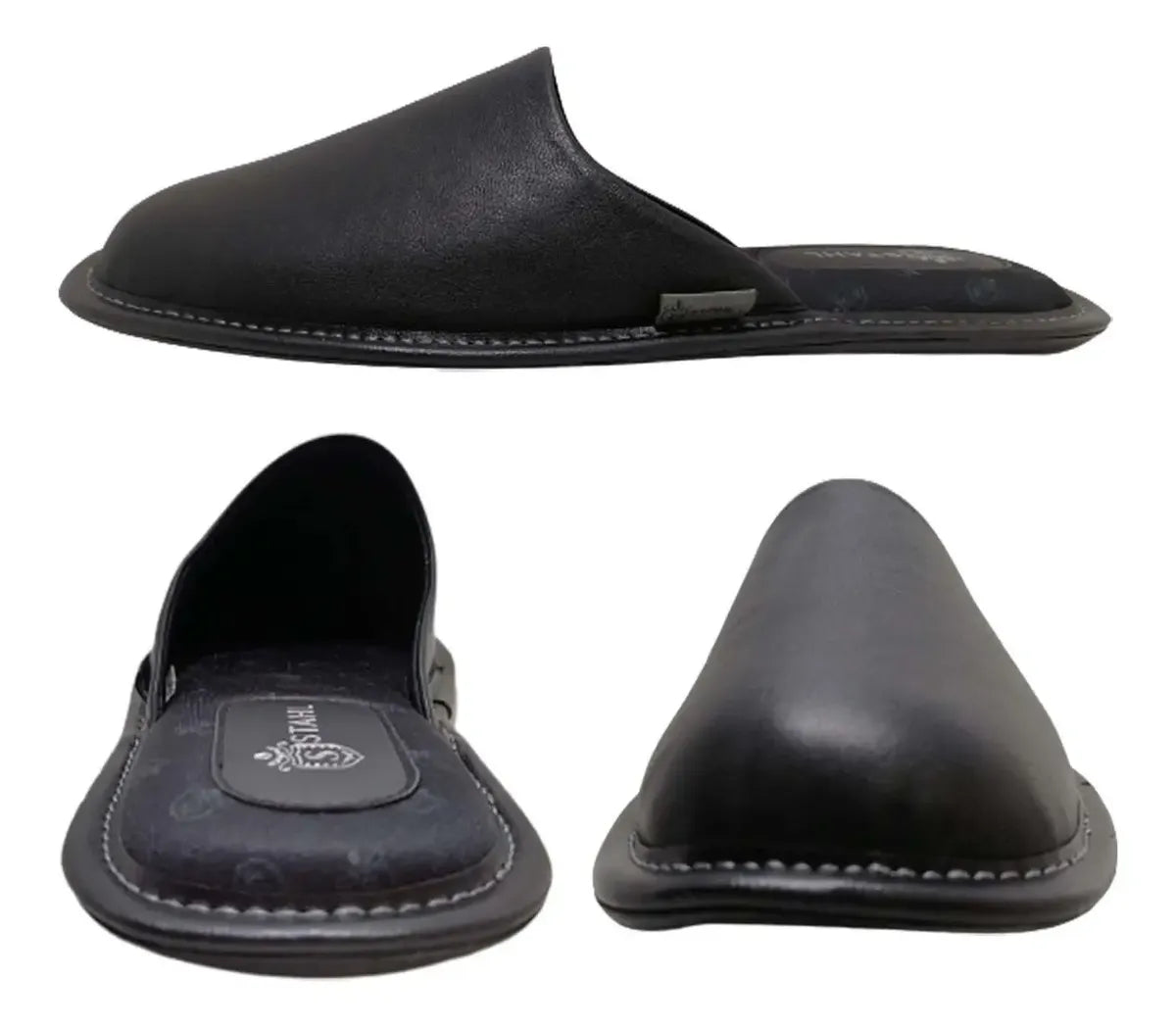 Pantuflas E-9764 de piel de borrego para hombre, vista superior