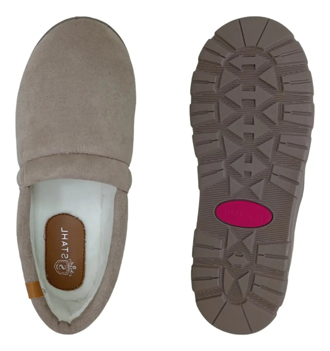 Pantuflas E-5065 de textil para mujer, detalle de la costura
