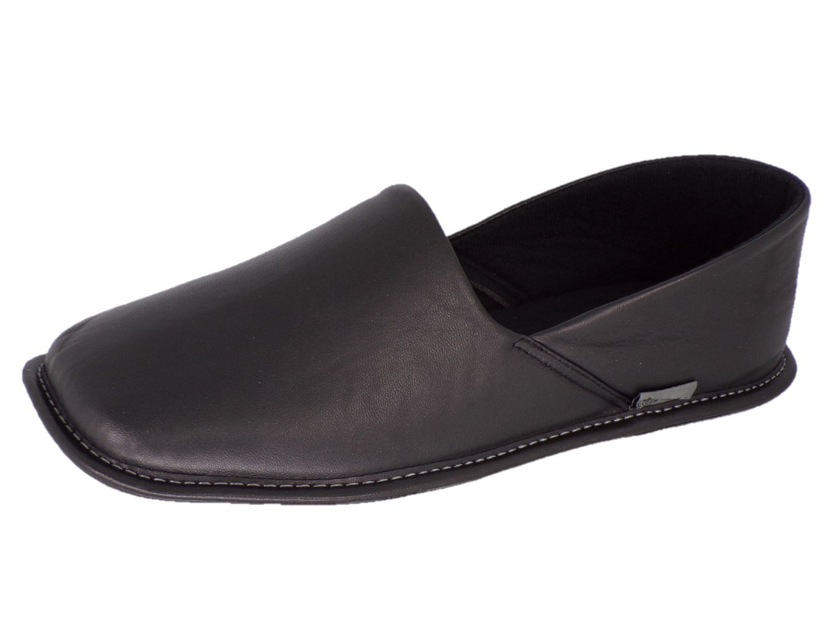 Pantuflas E-1802 de piel de borrego para hombre, detalle del forro interior