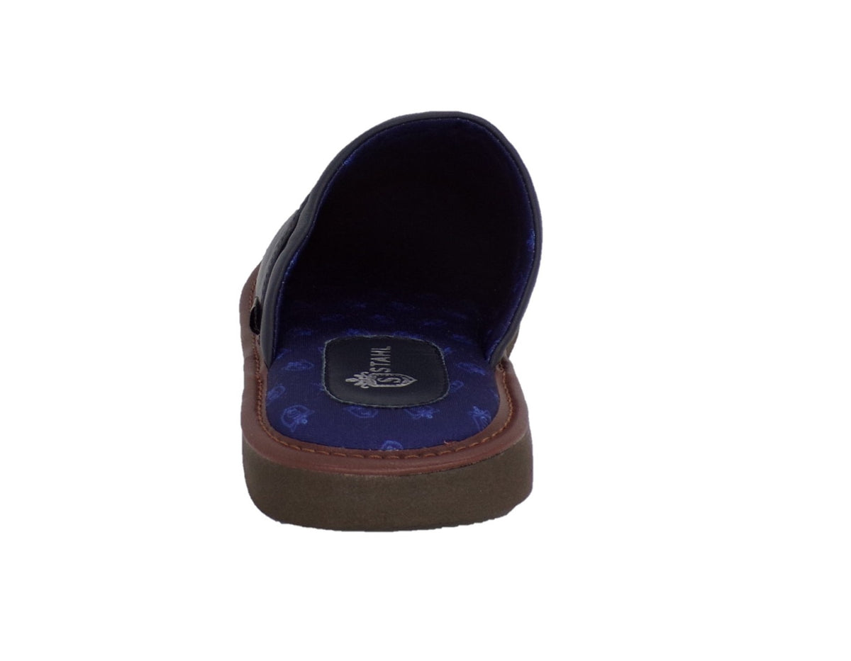 Pantuflas E-1810 de piel de borrego para hombre, detalle del forro interior