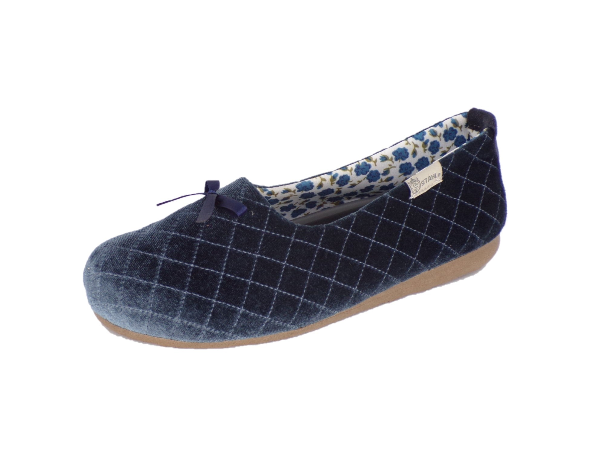 Pantuflas E-1824 de textil para mujer, vista lateral
