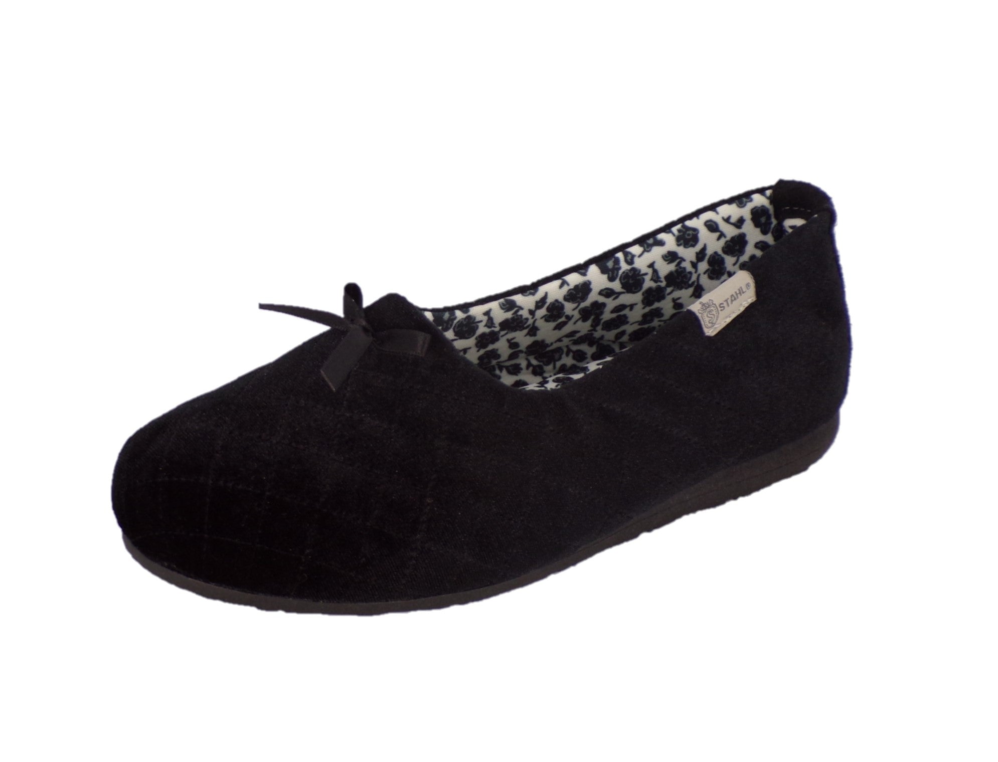 Pantuflas E-1824 de textil para mujer, detalle de la costura