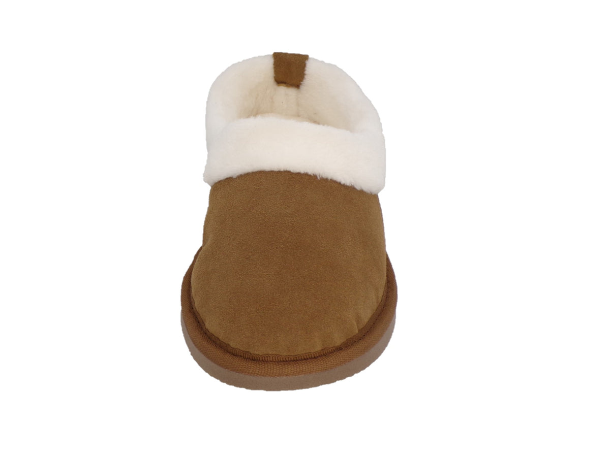 Pantuflas E-3594 de gamuza para mujer, detalle del forro interior