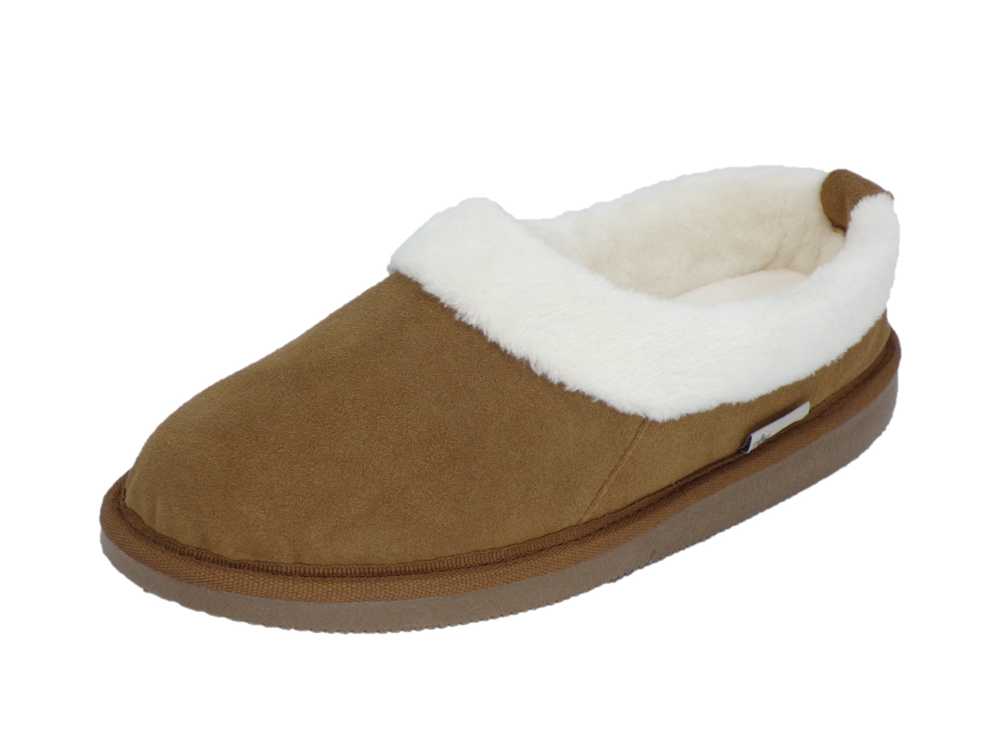 Pantuflas E-3594 de gamuza para mujer, vista lateral