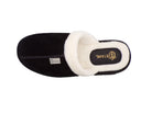Pantuflas E-3865 de gamuza para mujer, vista de tres cuartos