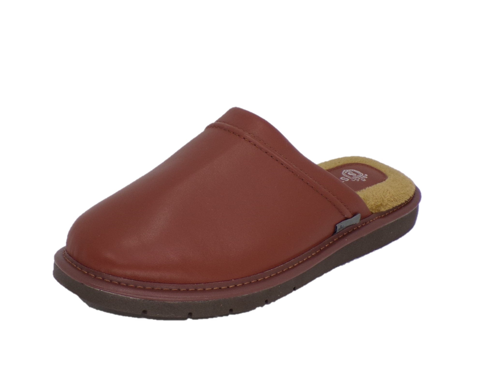 Pantuflas E-4747 de piel de borrego para hombre, vista lateral