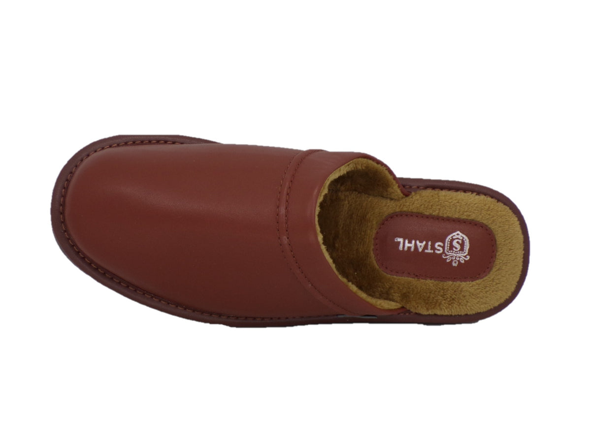 Pantuflas E-4747 de piel de borrego para hombre, vista superior