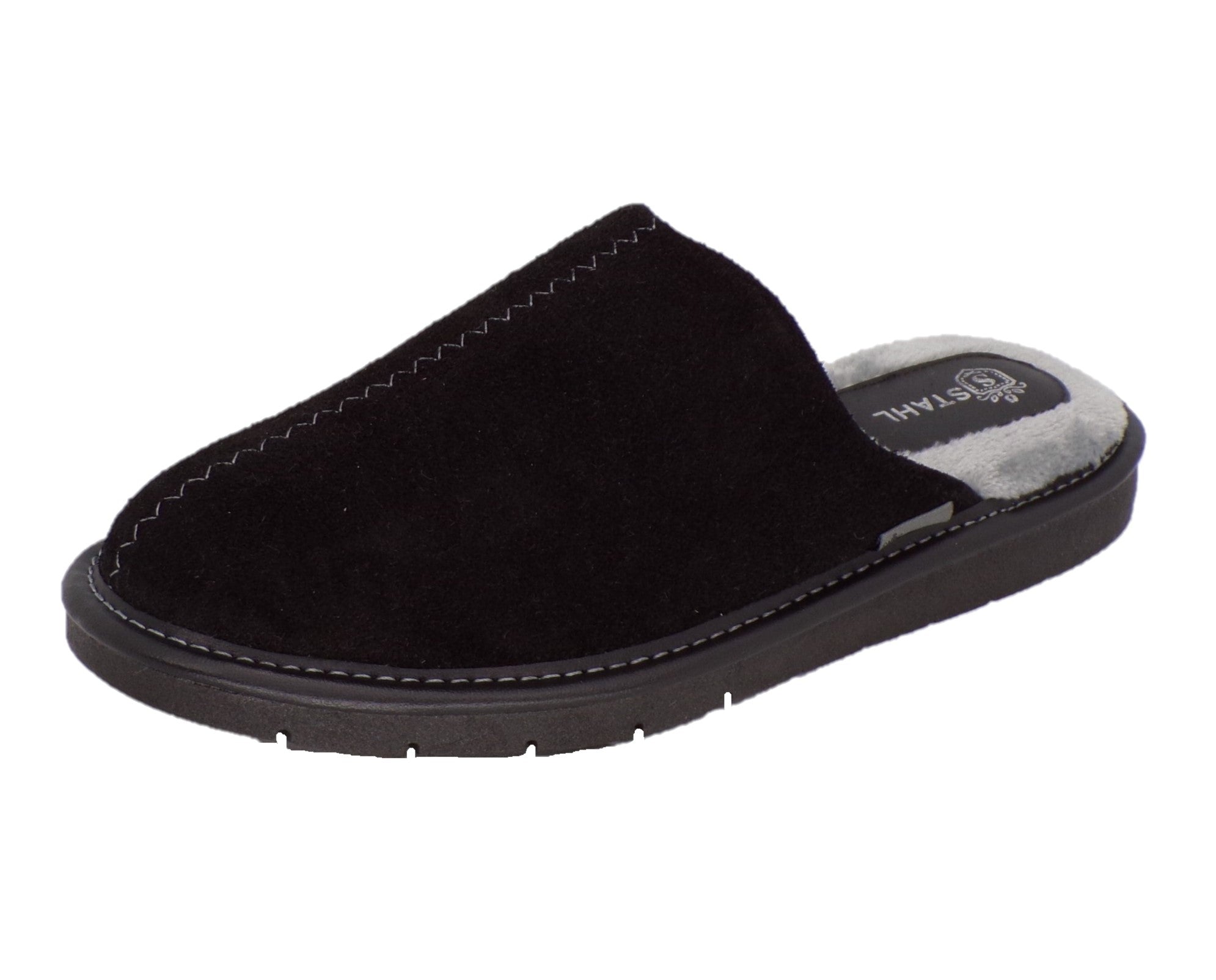 Pantuflas E-9575 de gamuza para hombre, vista lateral