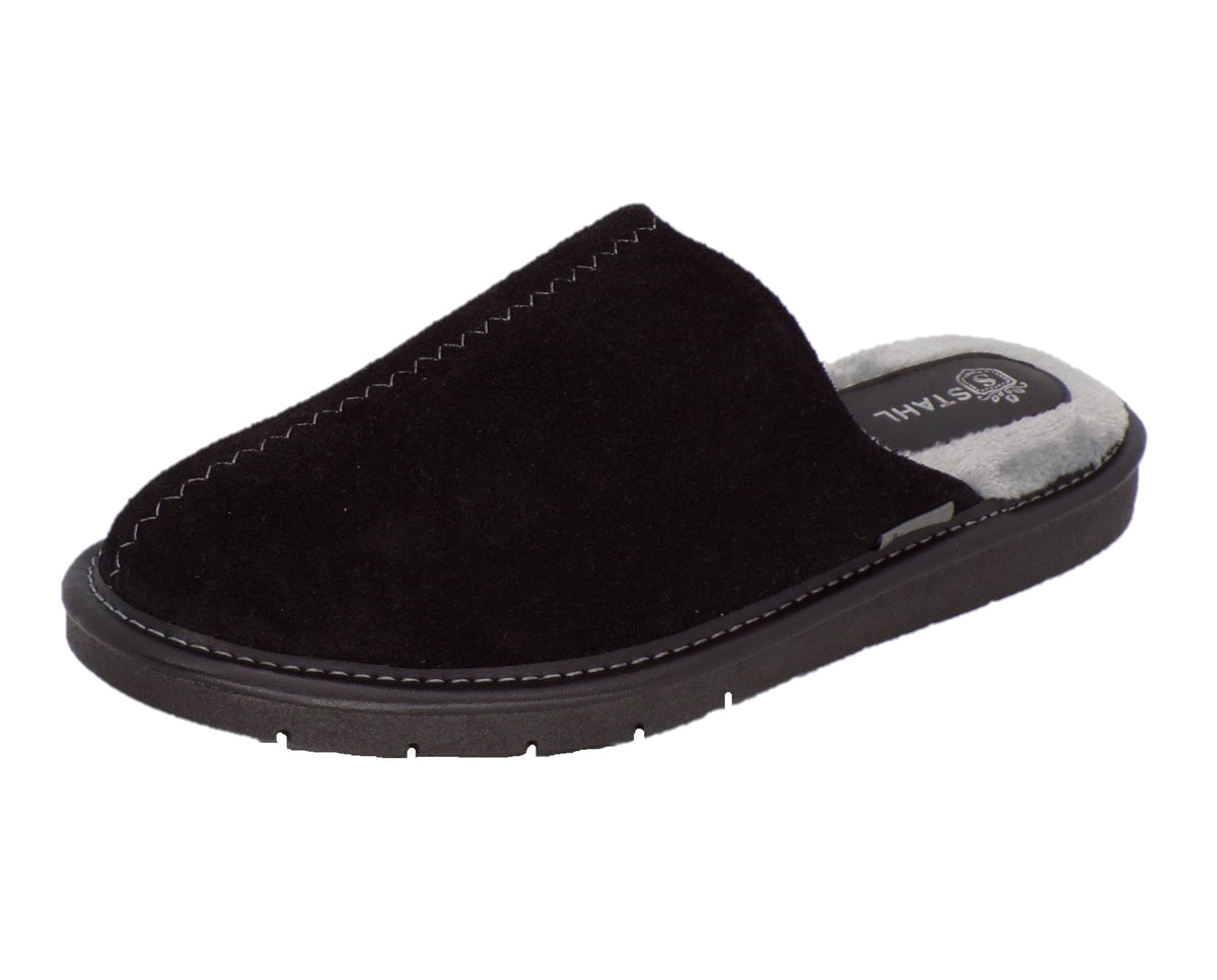 Pantuflas E-9575 de gamuza para hombre, vista lateral