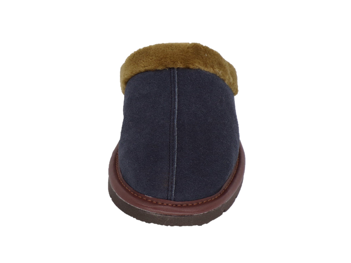 Pantuflas E-4751 de gamuza para hombre, suela antiderrapante