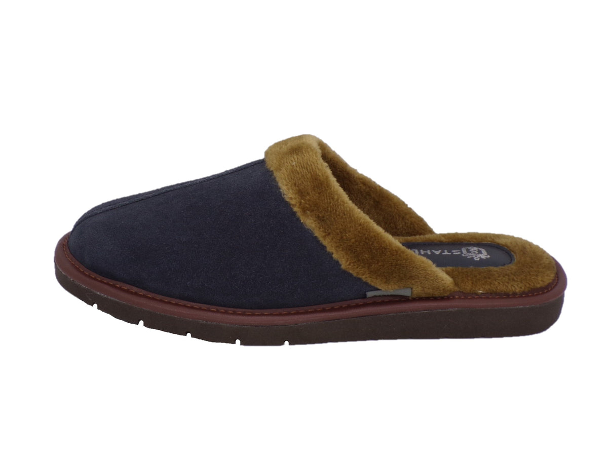 Pantuflas E-4751 de gamuza para hombre, par completo