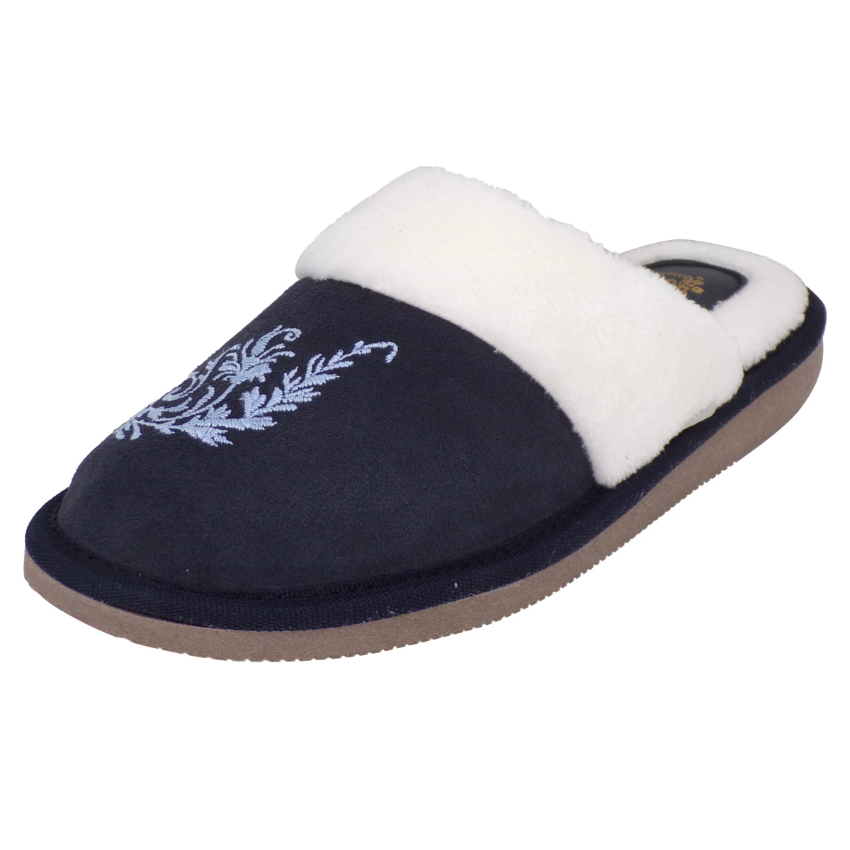 Pantuflas E-3802 de gamuza para mujer, detalle del forro interior