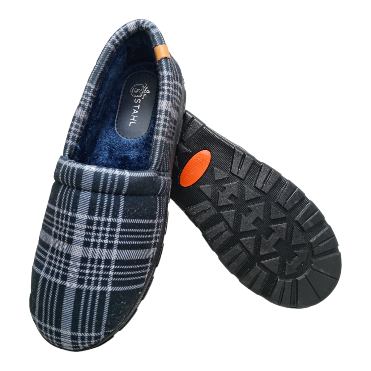 Pantuflas E-9748 de textil para hombre, detalle de la costura