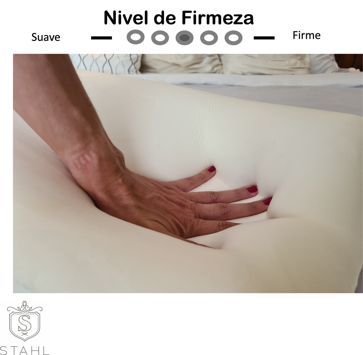 Almohada E-6050 de memory foam con funda de bambú, detalle del material
