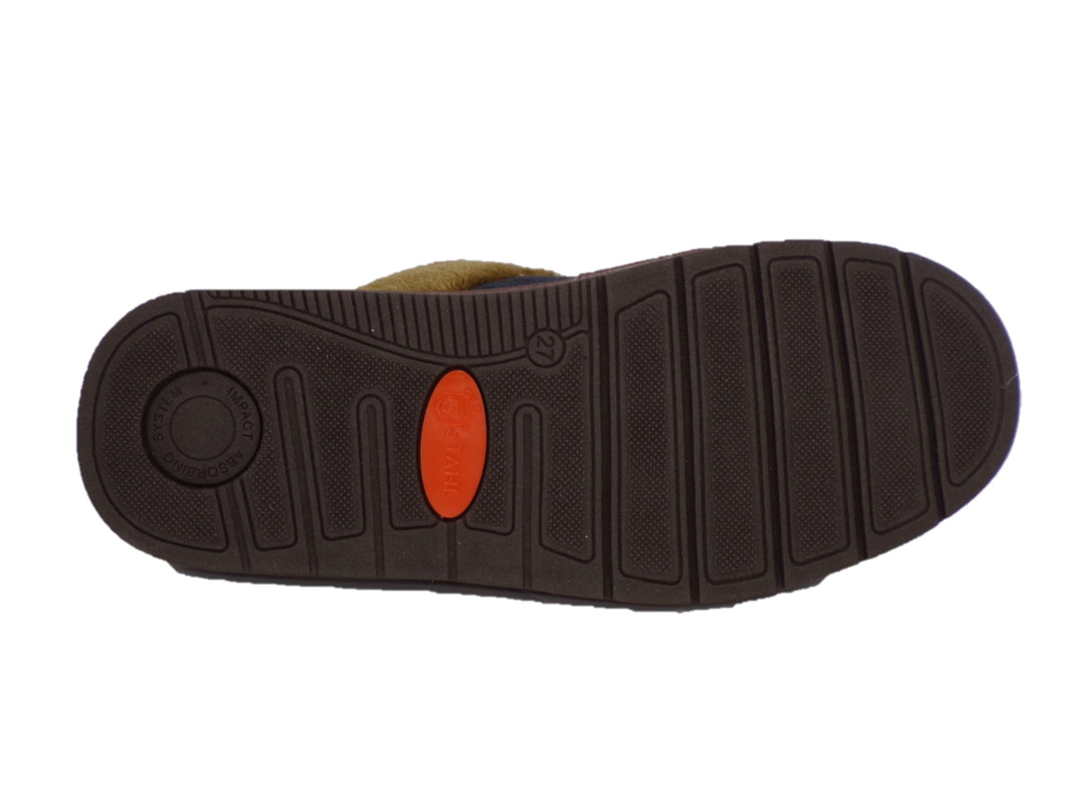 Pantuflas E-4751 de gamuza para hombre, detalle del forro interior