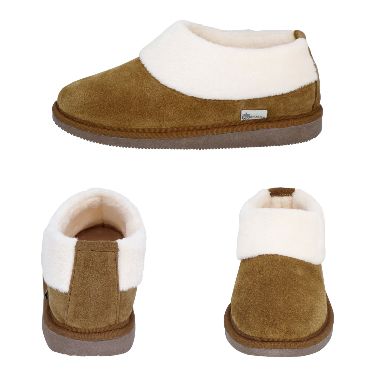 Pantuflas E-3889 de gamuza para mujer, vista 12