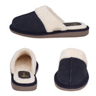 Pantuflas E-3926 de gamuza para mujer, detalle de la costura