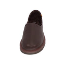 Pantuflas E-9555 de piel de borrego para hombre, detalle del corte