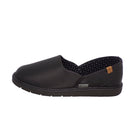 Pantuflas E-9555 de piel de borrego para hombre, detalle de la costura