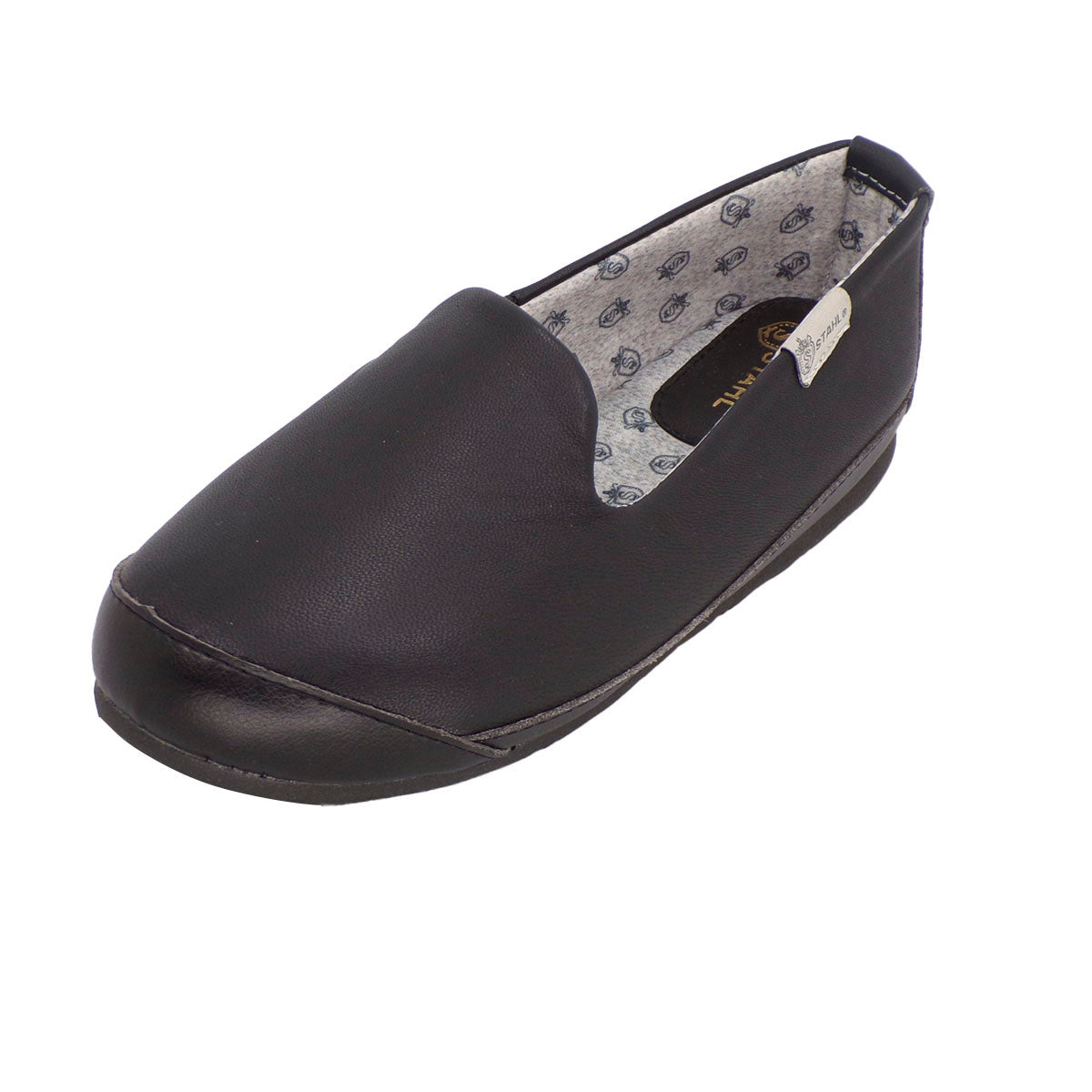 Pantuflas E-1842 de piel de borrego para mujer, vista de tres cuartos