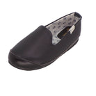Pantuflas E-1842 de piel de borrego para mujer, vista de tres cuartos