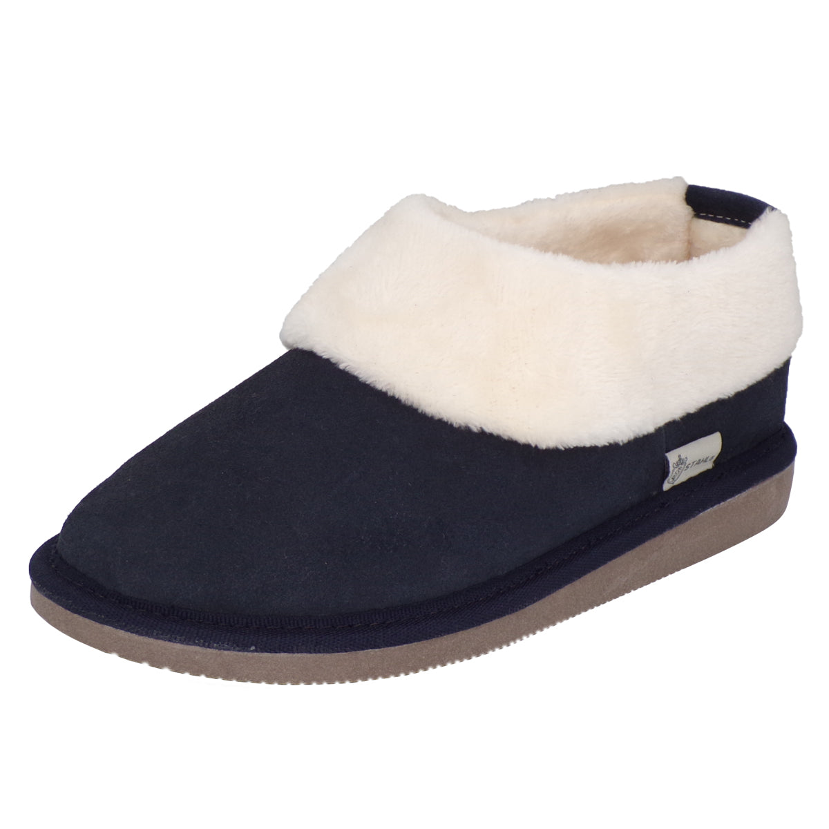Pantuflas E-3889 de gamuza para mujer, detalle del forro interior