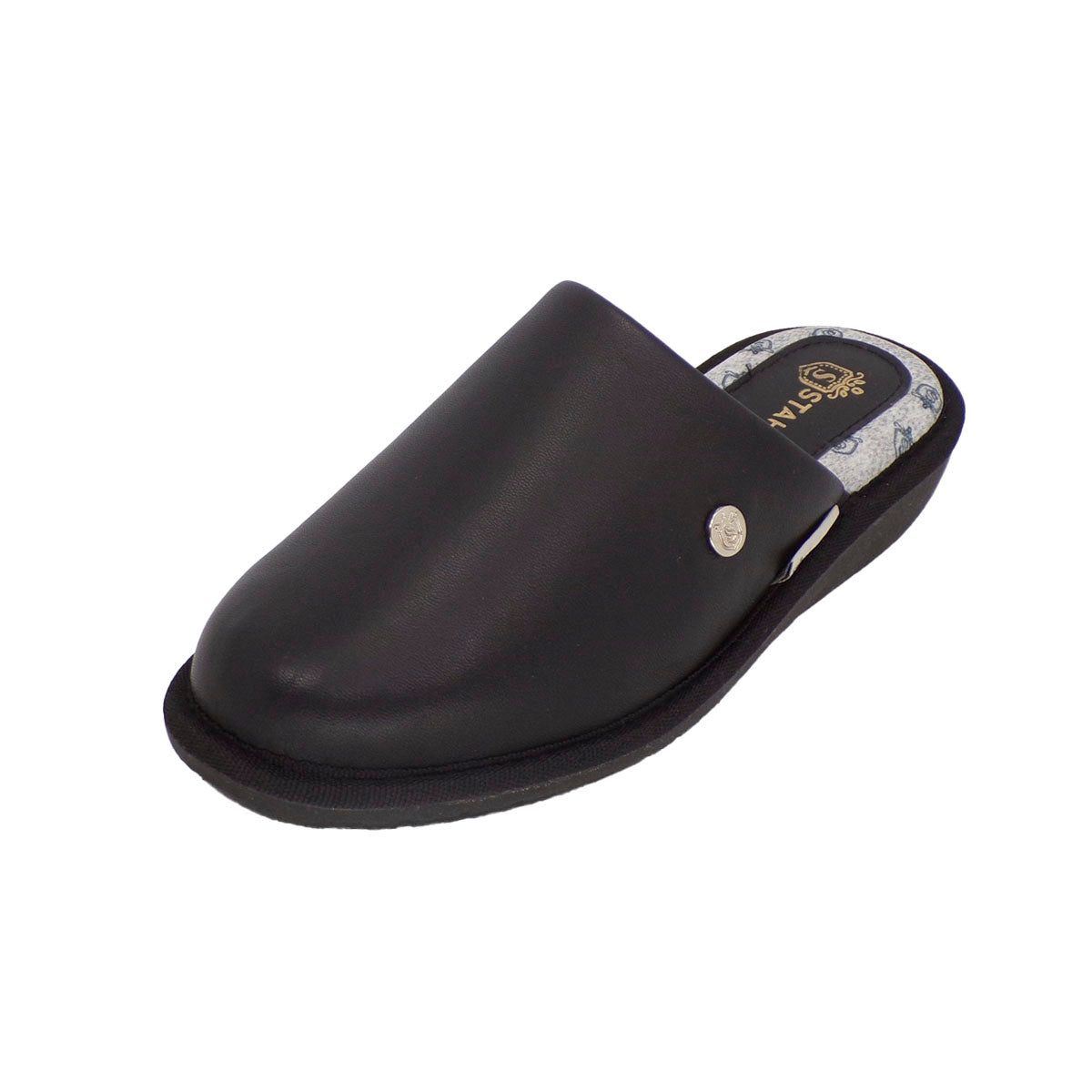 Pantuflas E-1838 de piel de borrego para mujer, detalle del corte