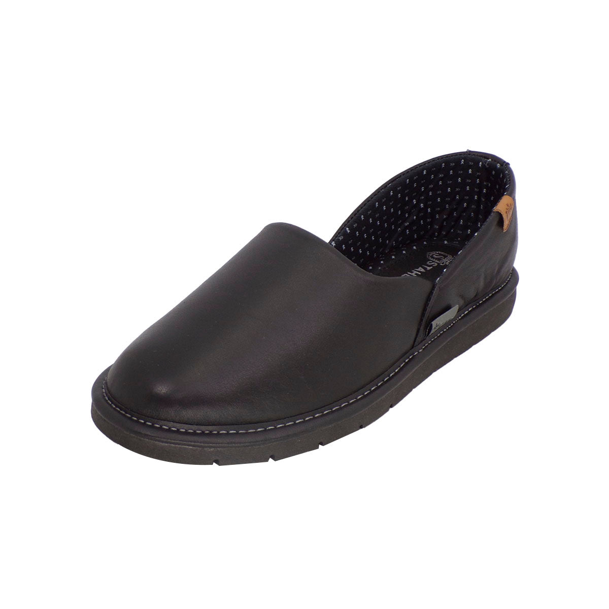 Pantuflas E-9555 de piel de borrego para hombre, vista lateral